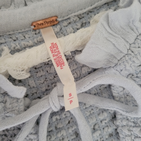 Free People kiss and tell lt.blue mini dress or tunic size S nwot - Picture 7 of 10